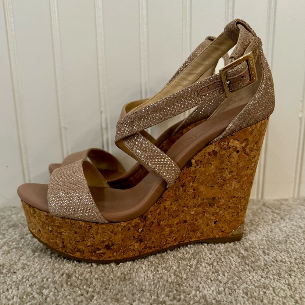 Jimmy Choo | Portia 120 | Powder Pink Glitter Mesh | 36 1/2 - Picture 6 of 11